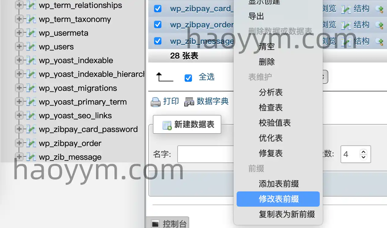 WordPress如何修改数据库表前缀的方法-好运源码